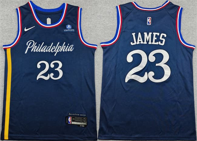 LeBron James Philadelphia 76ers navy City Edition jersey