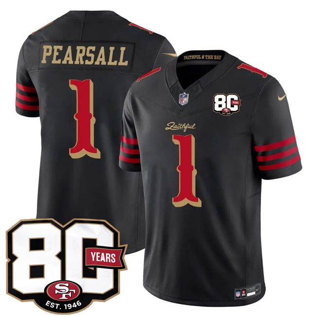 Ricky Pearsall San Francisco 49ers black Vapor jersey