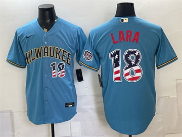 Luis Lara Milwaukee Brewers blue Home jersey