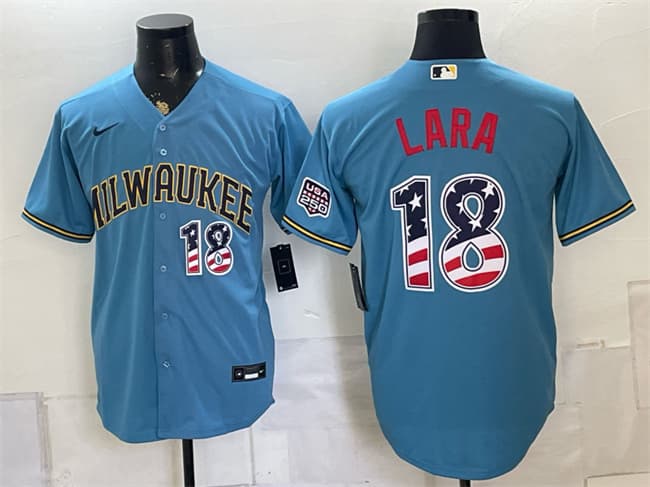 Luis Lara Milwaukee Brewers blue Home jersey