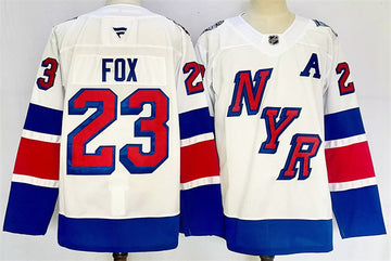 Adam Fox New York Rangers white Stadium Series jersey