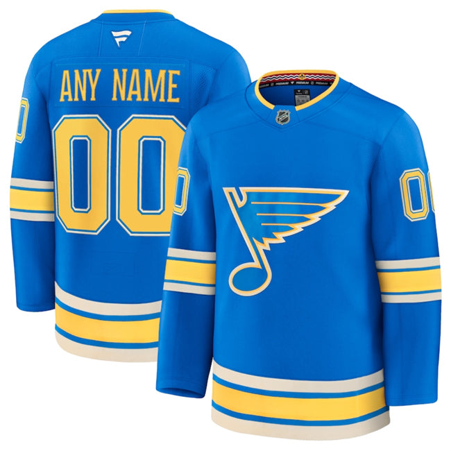Custom St. Louis Blues blue Alternate jersey