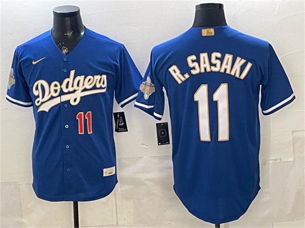 Roki Sasaki Los Angeles Dodgers royal Gold Collection jersey