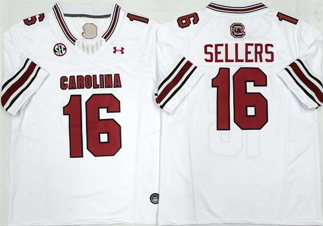 LaNorris Sellers South Carolina Gamecocks white jersey