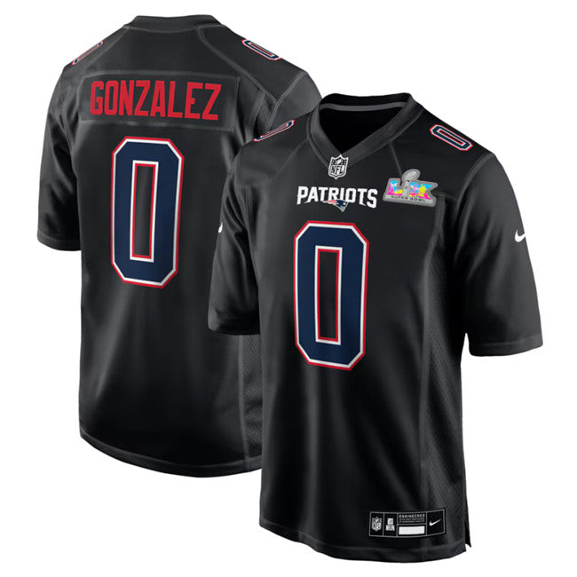 Christian Gonzalez New England Patriots black Game jersey