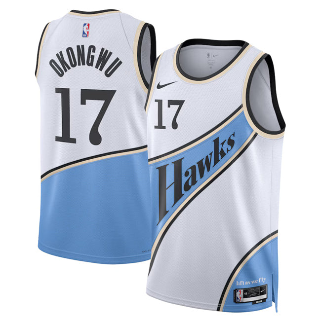 Onyeka Okongwu Atlanta Hawks white City Edition jersey