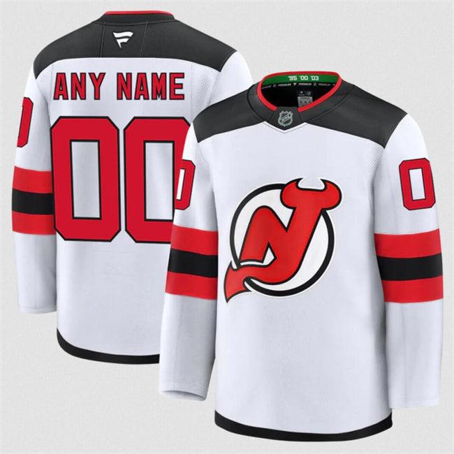 Custom New Jersey Devils white Away jersey