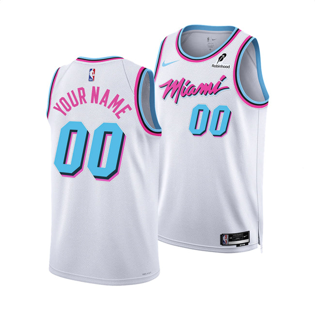Custom Miami Heat white City Edition jersey