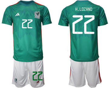 H.lozano Mexico National Team green Home jersey