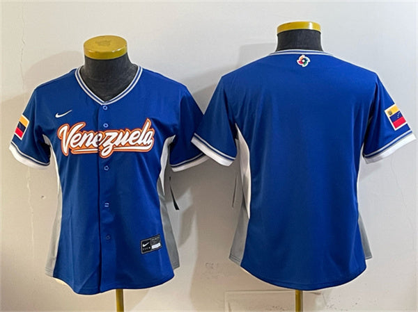 Custom Venezuela Baseball royal Classic jersey