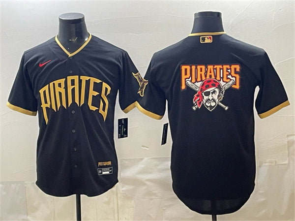 Team Big Logo Pittsburgh Pirates black City Connect jersey