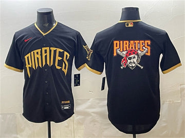 Team Big Logo Pittsburgh Pirates black City Connect jersey