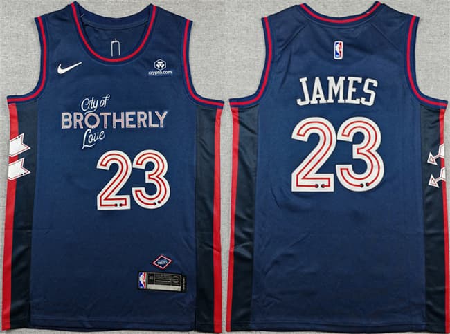 LeBron James Philadelphia 76ers navy City Edition jersey
