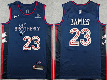 LeBron James Philadelphia 76ers navy City Edition jersey