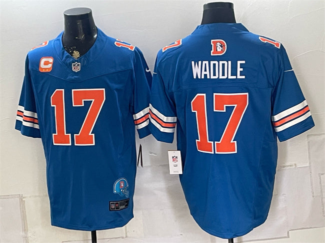 Jaylen Waddle Denver Broncos blue Vapor jersey