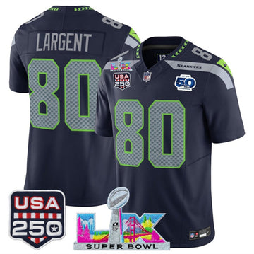 Steve Largent Seattle Seahawks navy Vapor jersey