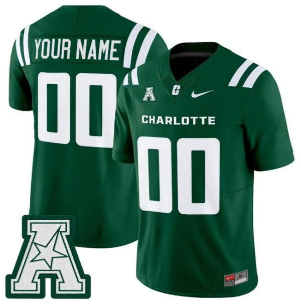 Custom Charlotte 49ers green Vapor jersey