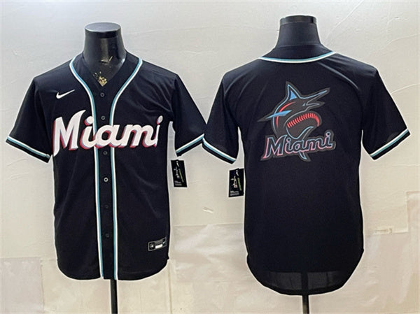 Team Big Logo Miami Marlins black Fashion jersey
