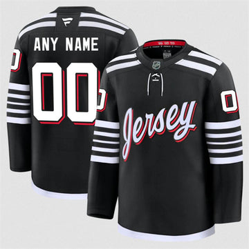 Custom New Jersey Devils black Alternate jersey
