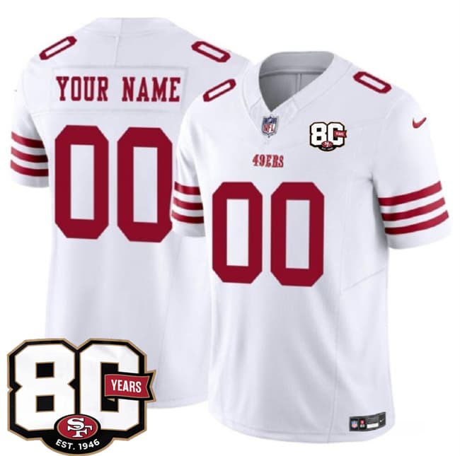 Custom San Francisco 49ers white Vapor jersey