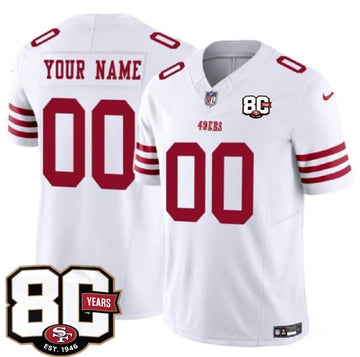 Custom San Francisco 49ers white Vapor jersey