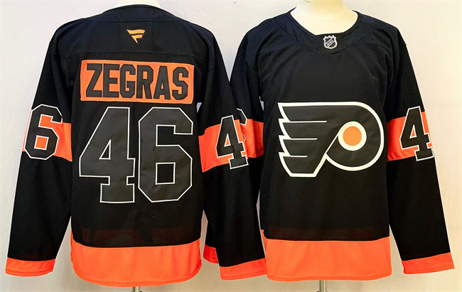 Trevor Zegras Philadelphia Flyers black jersey