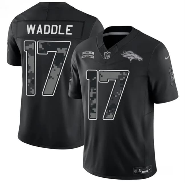 Jaylen Waddle Denver Broncos black Salute To Service jersey