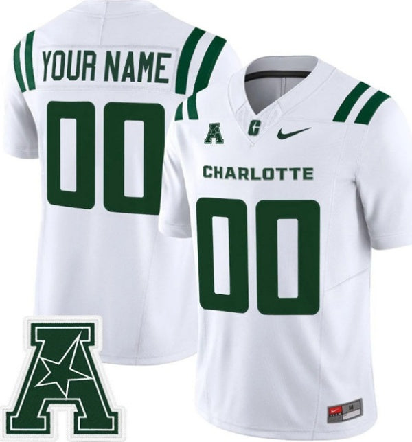 Custom Charlotte 49ers white Vapor jersey