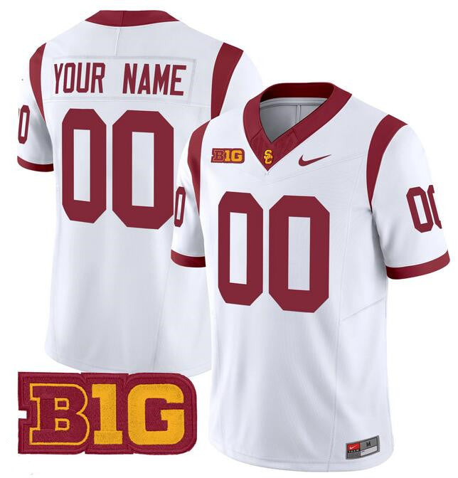 Custom USC Trojans white Vapor jersey