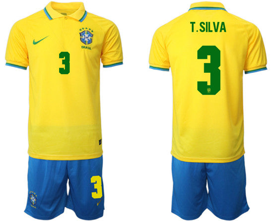 T. Silva Brazil National Team yellow Home jersey