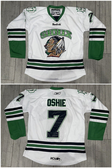 T.J Oshie North Dakota Fighting Sioux white jersey