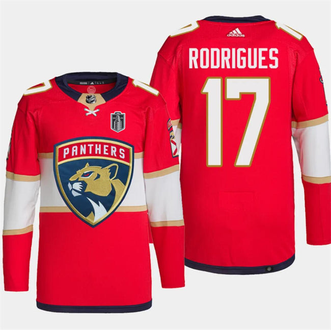Evan Rodrigues Florida Panthers red jersey