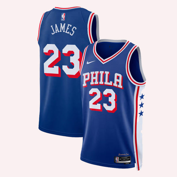 Lebron James Philadelphia 76ers royal jersey