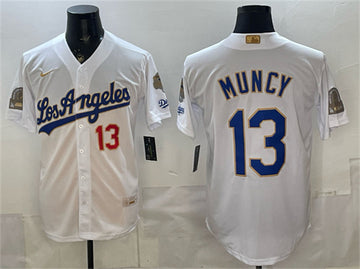 Max Muncy Los Angeles Dodgers white Gold Collection jersey