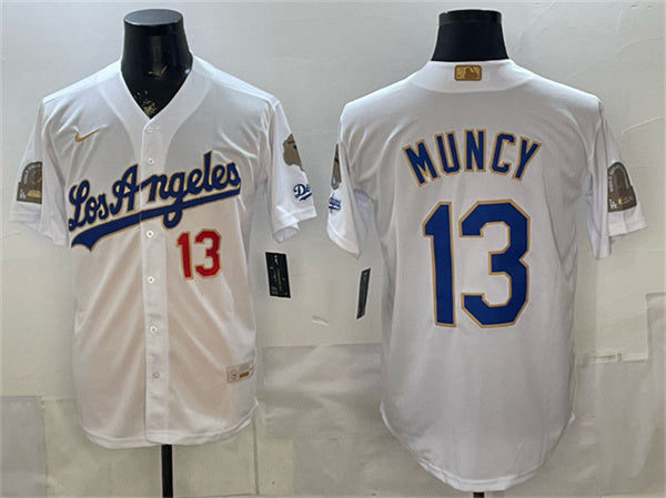 Max Muncy Los Angeles Dodgers white Gold Collection jersey