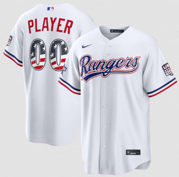 Custom Texas Rangers white All-Star jersey