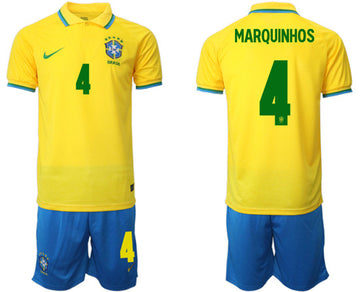 Marquinhos Brazil National Team yellow Home jersey