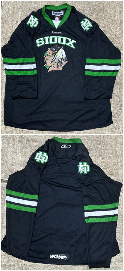 Custom North Dakota Fighting Sioux black jersey