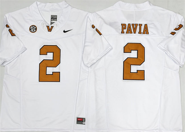 Diego Pavia Vanderbilt Commodores white Vapor jersey
