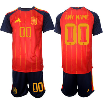 Custom Spain National Team red Home jersey