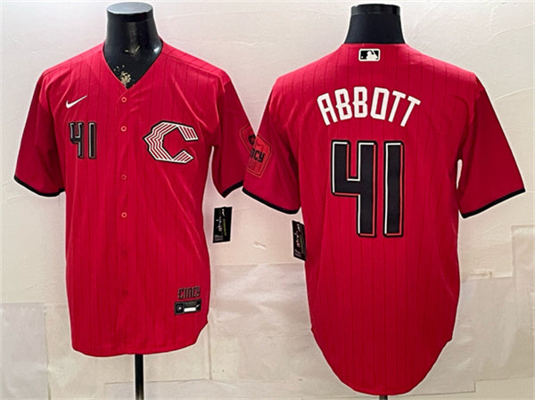 Andrew Abbott Cincinnati Reds red City Connect jersey
