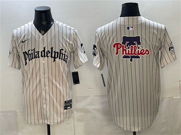 Team Big Logo Philadelphia Phillies cream Vapor jersey