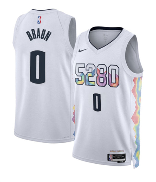 Christian Braun Denver Nuggets white City Edition jersey