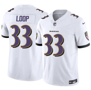 Tyler Loop Baltimore Ravens white Vapor jersey