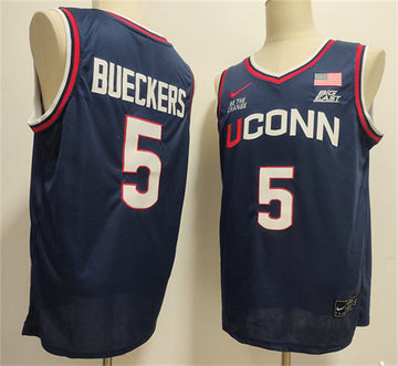 Custom UConn Huskies navy jersey