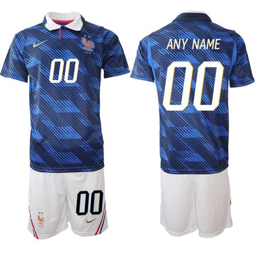 Custom France National Team navy Home jersey