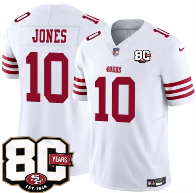 Mac Jones San Francisco 49ers white Vapor jersey
