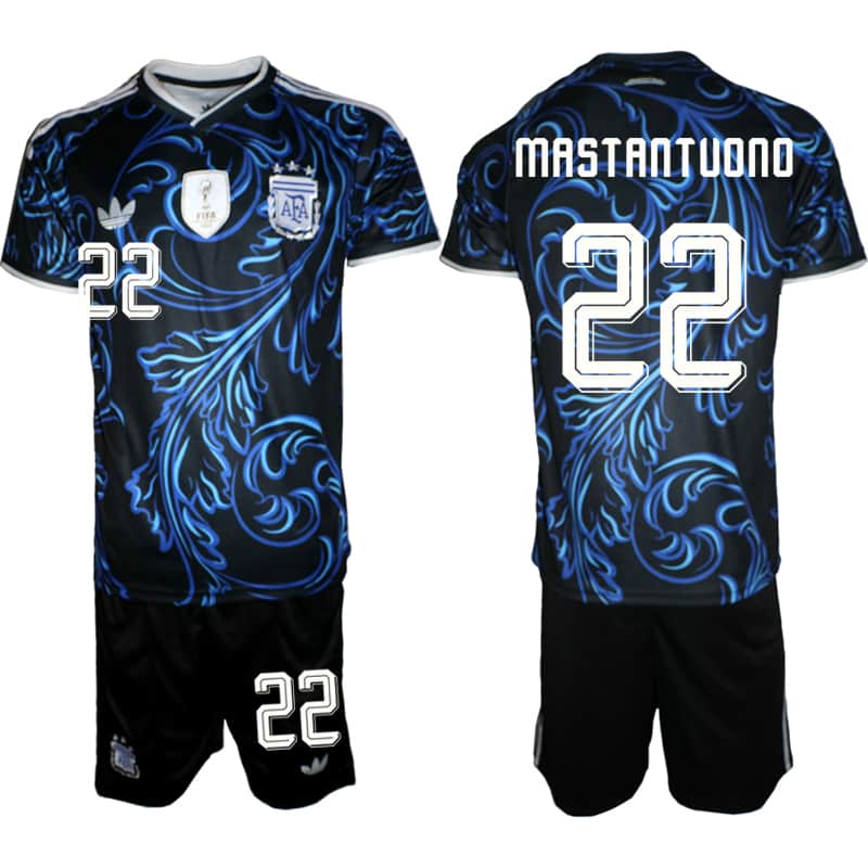 Franco Mastantuono Argentina National Team black Away jersey