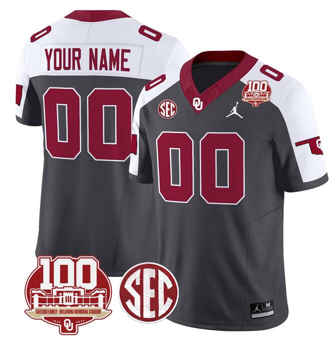 Custom Oklahoma Sooners anthracite Vapor jersey