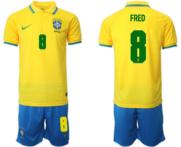 Fred Brazil National Team yellow Home jersey